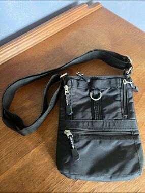 Black Compact Crossbody Organizer Bag by Derek Alexander